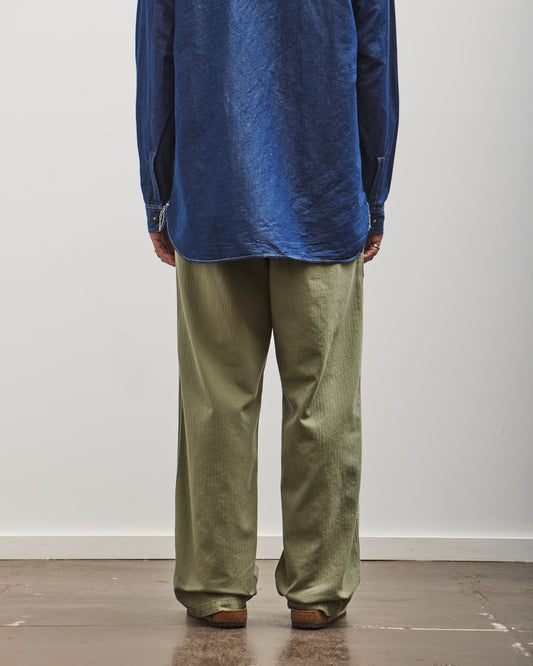 orSlow Summer Fatigue Pants, Herringbone Green