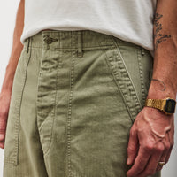 orSlow Summer Fatigue Pants, Herringbone Green