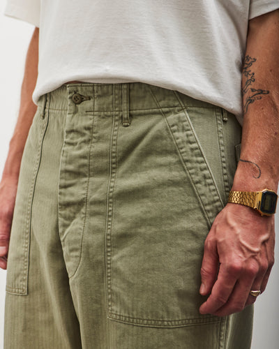 orSlow Summer Fatigue Pants, Herringbone Green