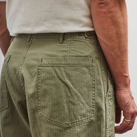 orSlow Summer Fatigue Pants, Herringbone Green
