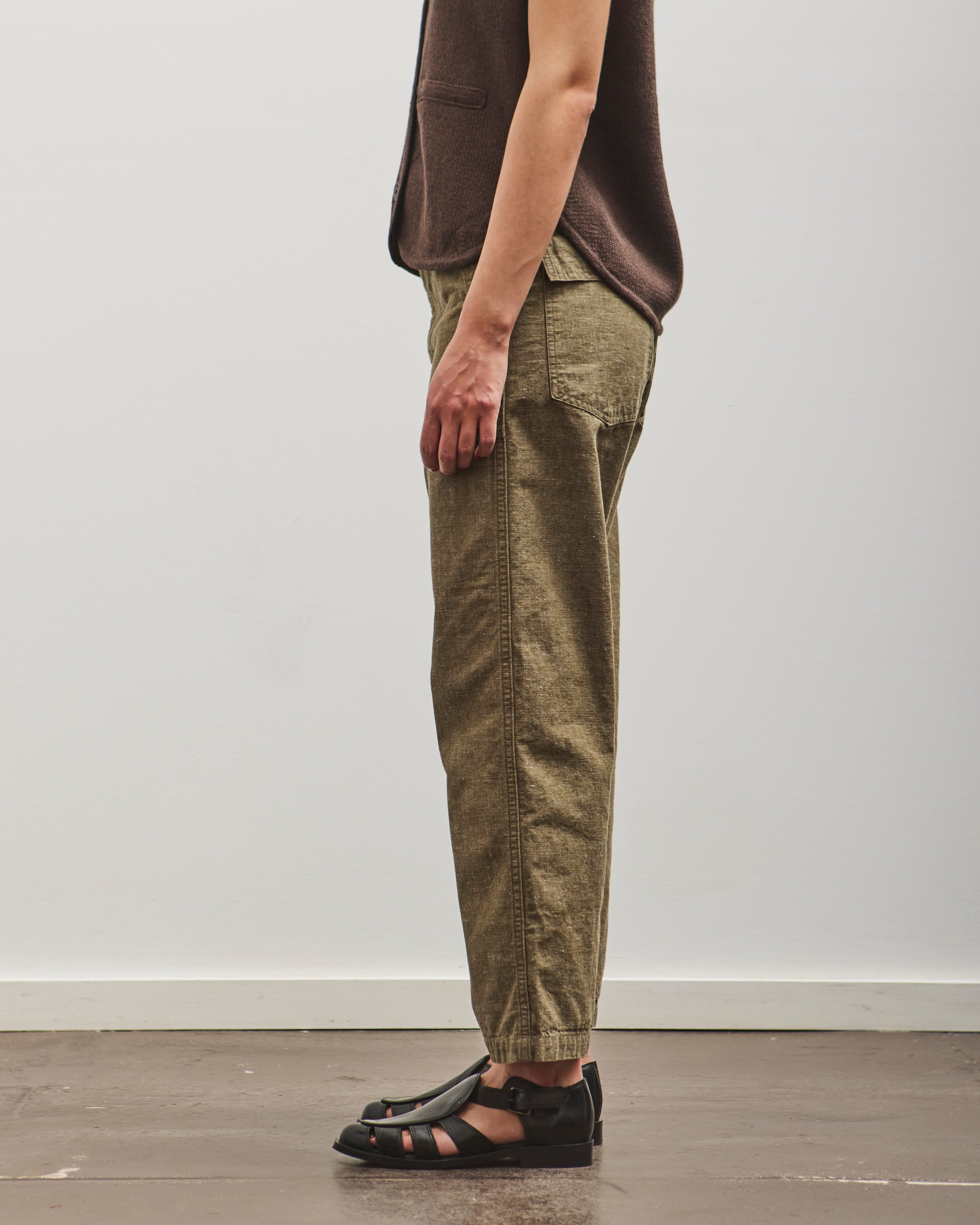 orSlow Short Length Chambray Fatigue Pants, Dusty Olive – Glasswing