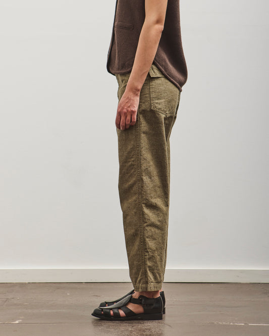 orSlow Short Length Chambray Fatigue Pants, Dusty Olive