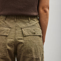 orSlow Short Length Chambray Fatigue Pants, Dusty Olive