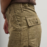 orSlow Short Length Chambray Fatigue Pants, Dusty Olive