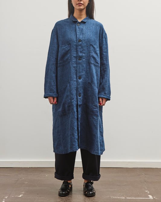 orSlow Shop Coat, Indigo Check