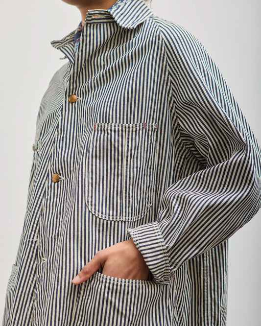 orSlow Loose Fit Coverall, Hickory Stripe