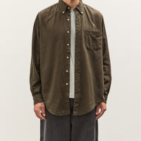 orSlow Standard Button Down Shirt, Coffee Brown Grid