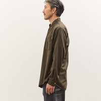 orSlow Standard Button Down Shirt, Coffee Brown Grid
