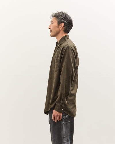 orSlow Standard Button Down Shirt, Coffee Brown Grid