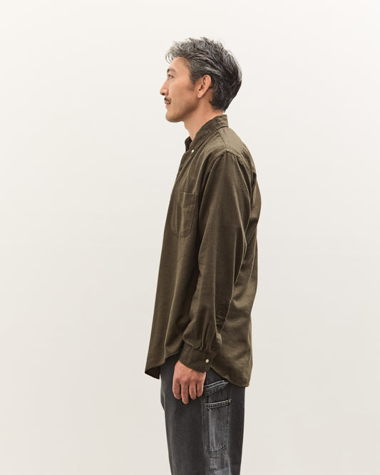 orSlow Standard Button Down Shirt, Coffee Brown Grid