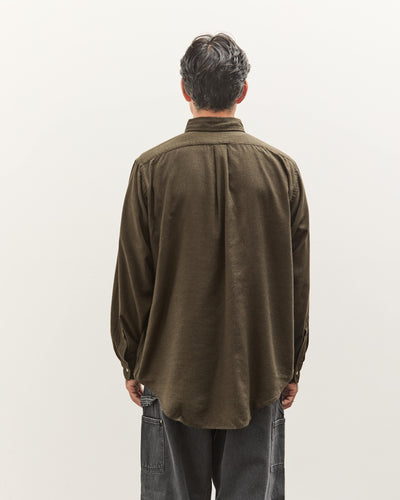 orSlow Standard Button Down Shirt, Coffee Brown Grid