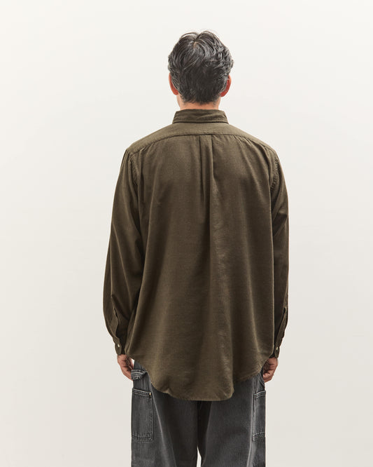 orSlow Standard Button Down Shirt, Coffee Brown Grid