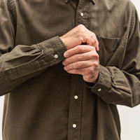 orSlow Standard Button Down Shirt, Coffee Brown Grid