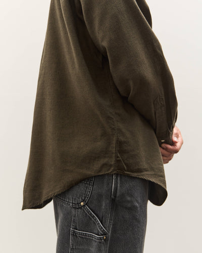 orSlow Standard Button Down Shirt, Coffee Brown Grid