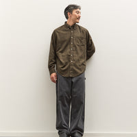orSlow Standard Button Down Shirt, Coffee Brown Grid