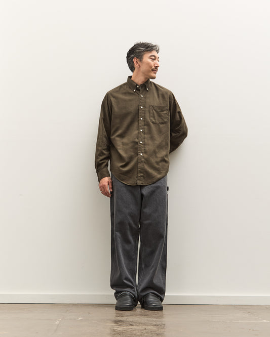 orSlow Standard Button Down Shirt, Coffee Brown Grid
