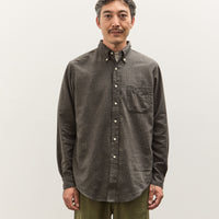 orSlow Standard Button Down Shirt, Charcoal Gray
