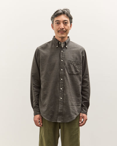 orSlow Standard Button Down Shirt, Charcoal Gray