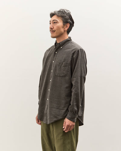 orSlow Standard Button Down Shirt, Charcoal Gray