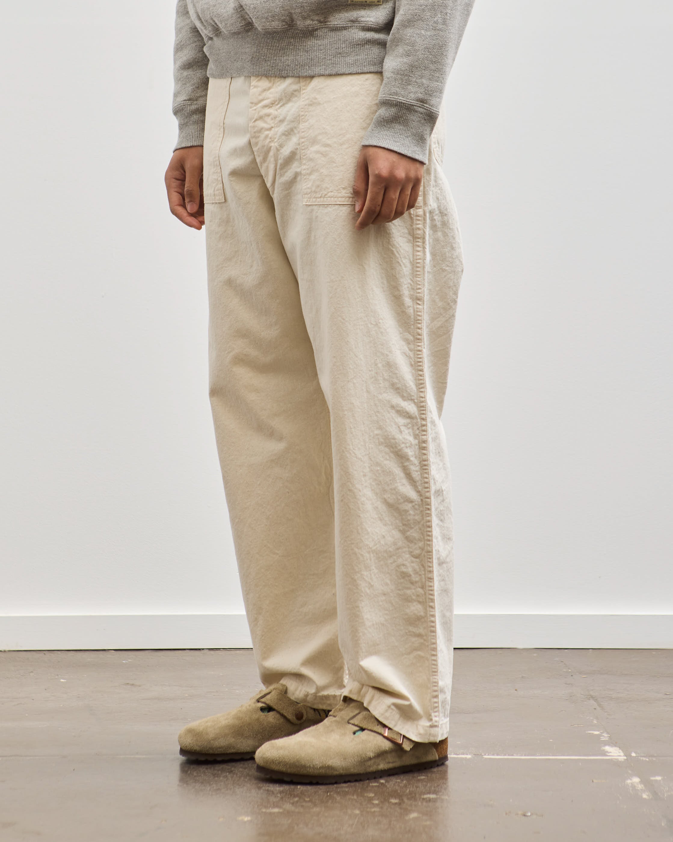 orSlow Unisex Summer Fatigue Pants, Ecru – Glasswing