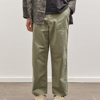 orSlow Summer Fatigue Pants, Herringbone Green