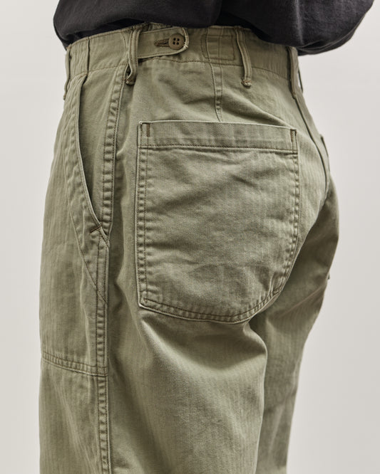 orSlow Summer Fatigue Pants, Herringbone Green