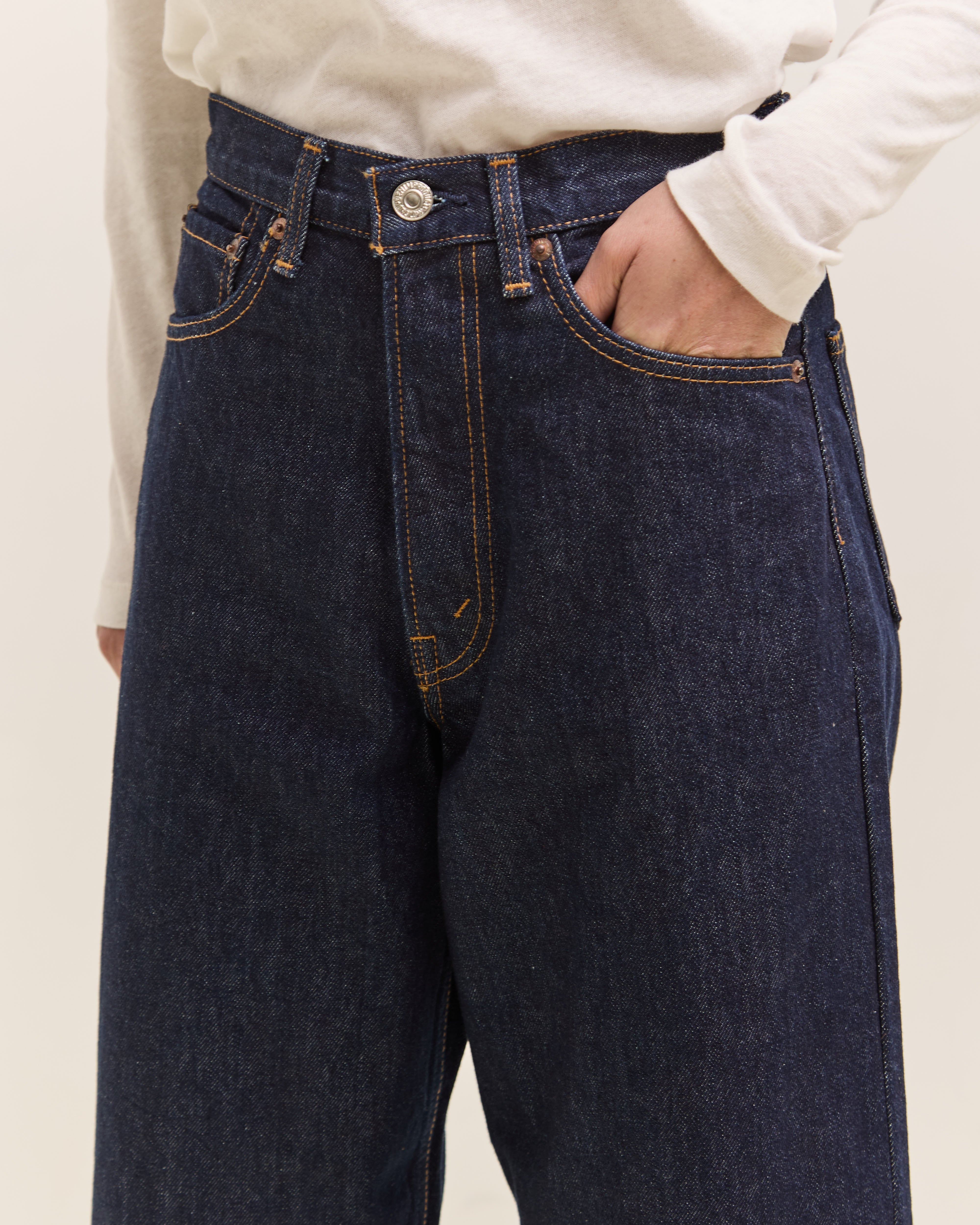 orSlow Super Dad's Denim Pants, One Wash – Glasswing