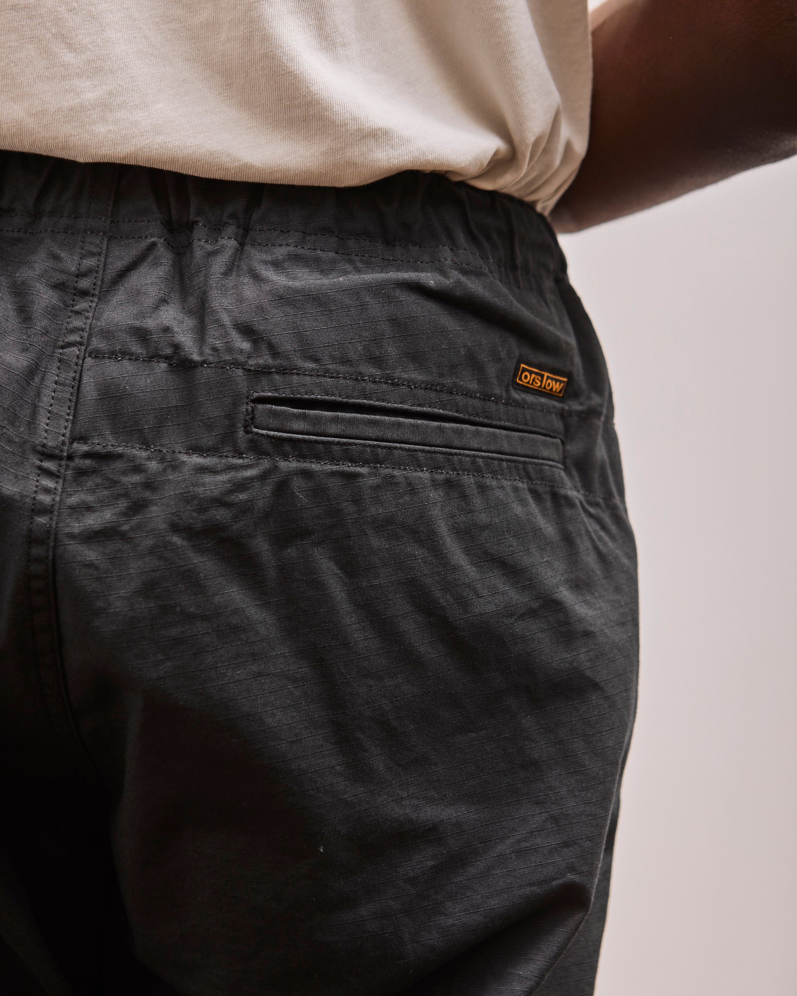 orSlow Unisex New Yorker Pant, Sumi Black, back pocket detail