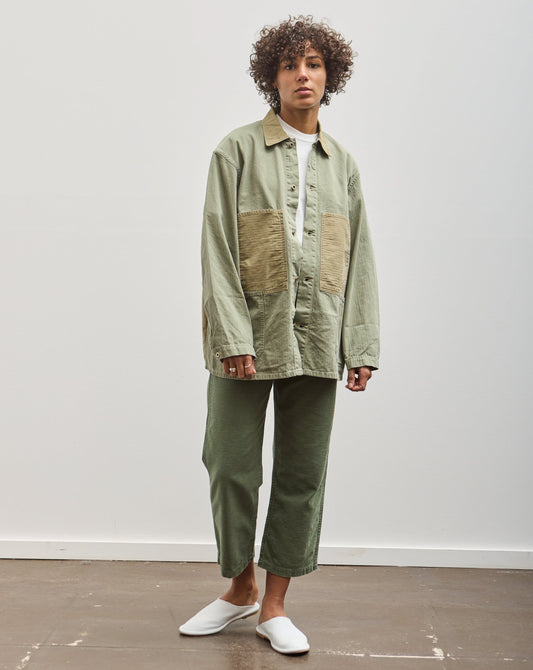 orSlow Utility Coverall, Green Herringbone