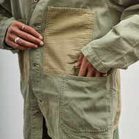 orSlow Utility Coverall, Green Herringbone