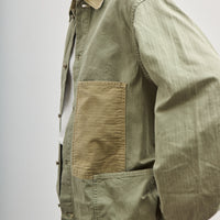 orSlow Utility Coverall, Green Herringbone