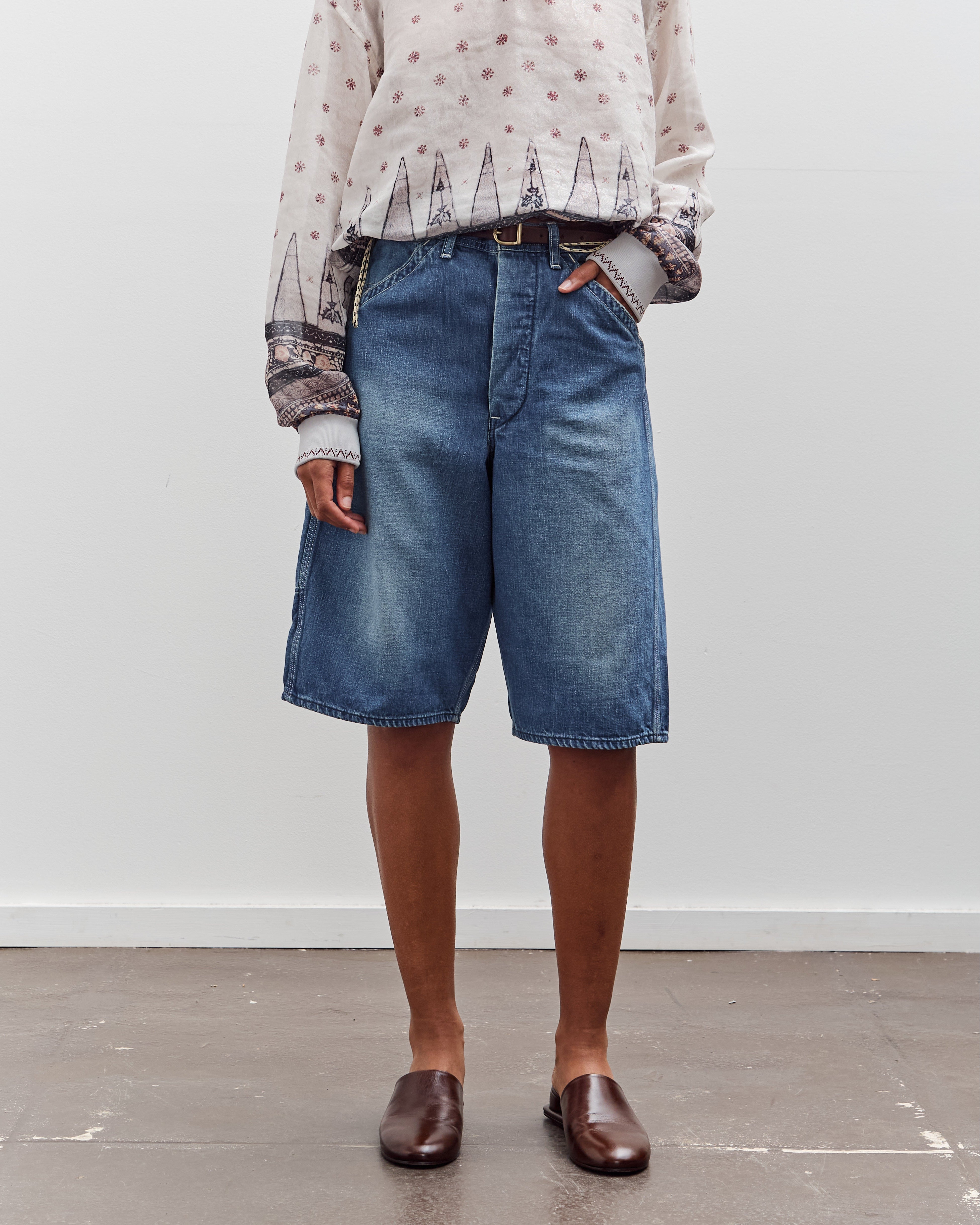 orSlow Wide Fit 30'S Painter Shorts, Denim Used – Glasswing