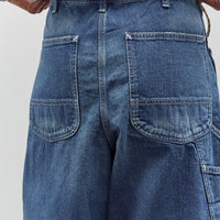 orSlow Wide Fit 30'S Painter Shorts, Denim Used