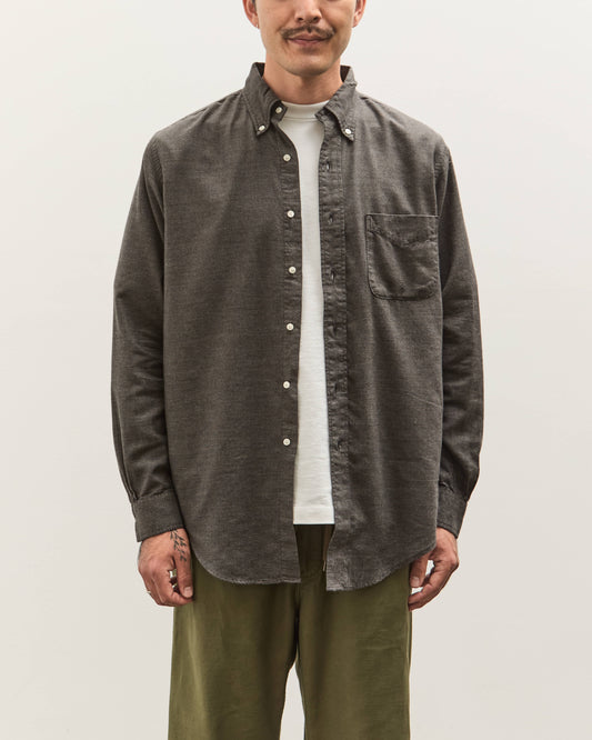 orSlow Standard Button Down Shirt, Charcoal Gray