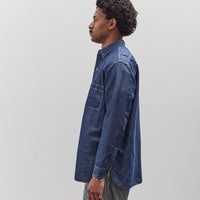 orSlow Linen Dungaree Work Shirt, Blue