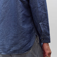 orSlow Linen Dungaree Work Shirt, Blue