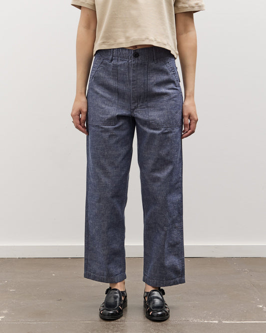 orSlow Short Length Chambray Fatigue Pants, Stone Blue