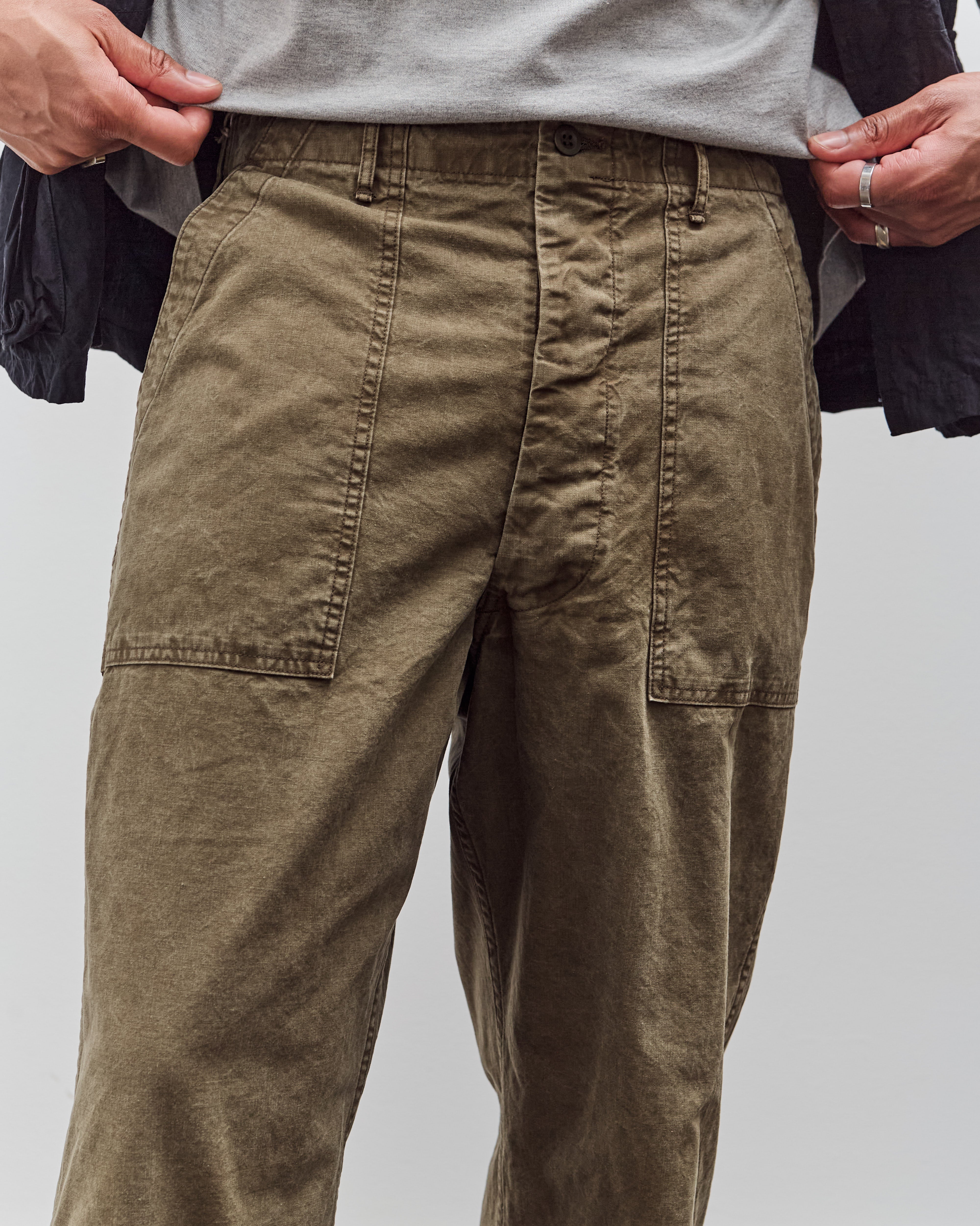 orSlow Summer Fatigue Pants Unisex, Olive – Glasswing