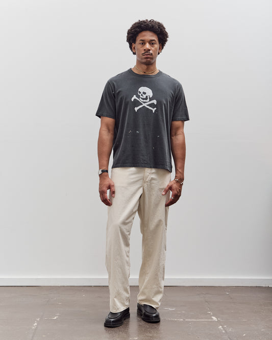 orSlow Vintage Fade Skull Print T-Shirt, Denim Used