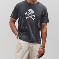 orSlow Vintage Fade Skull Print T-Shirt, Denim Used