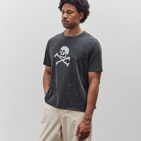 orSlow Vintage Fade Skull Print T-Shirt, Denim Used