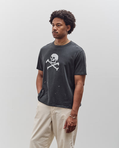 orSlow Vintage Fade Skull Print T-Shirt, Denim Used
