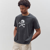 orSlow Vintage Fade Skull Print T-Shirt, Denim Used