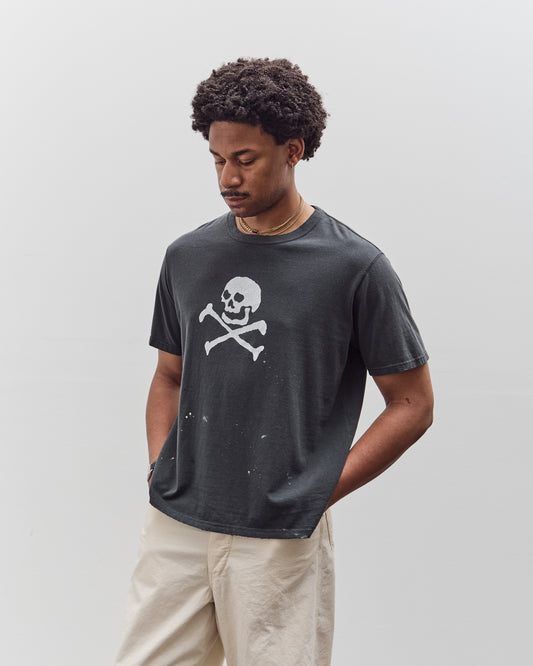 orSlow Vintage Fade Skull Print T-Shirt, Denim Used