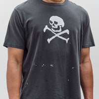 orSlow Vintage Fade Skull Print T-Shirt, Denim Used