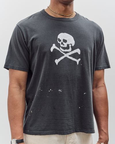 orSlow Vintage Fade Skull Print T-Shirt, Denim Used