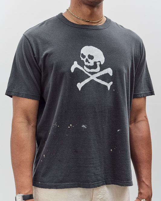 orSlow Vintage Fade Skull Print T-Shirt, Denim Used