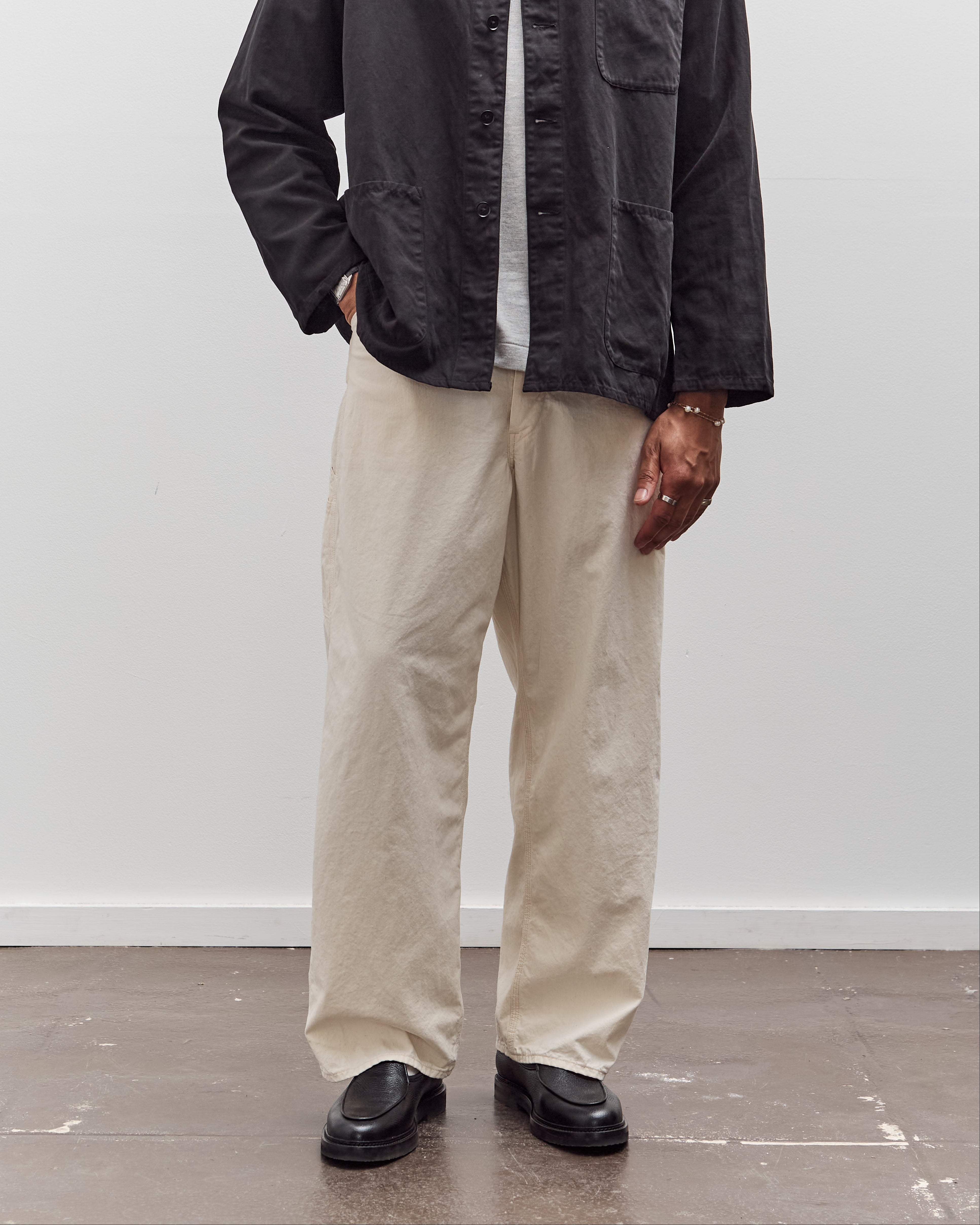 orSlow Wide Fit 30's Painter Pants Unisex, Ecru – Glasswing