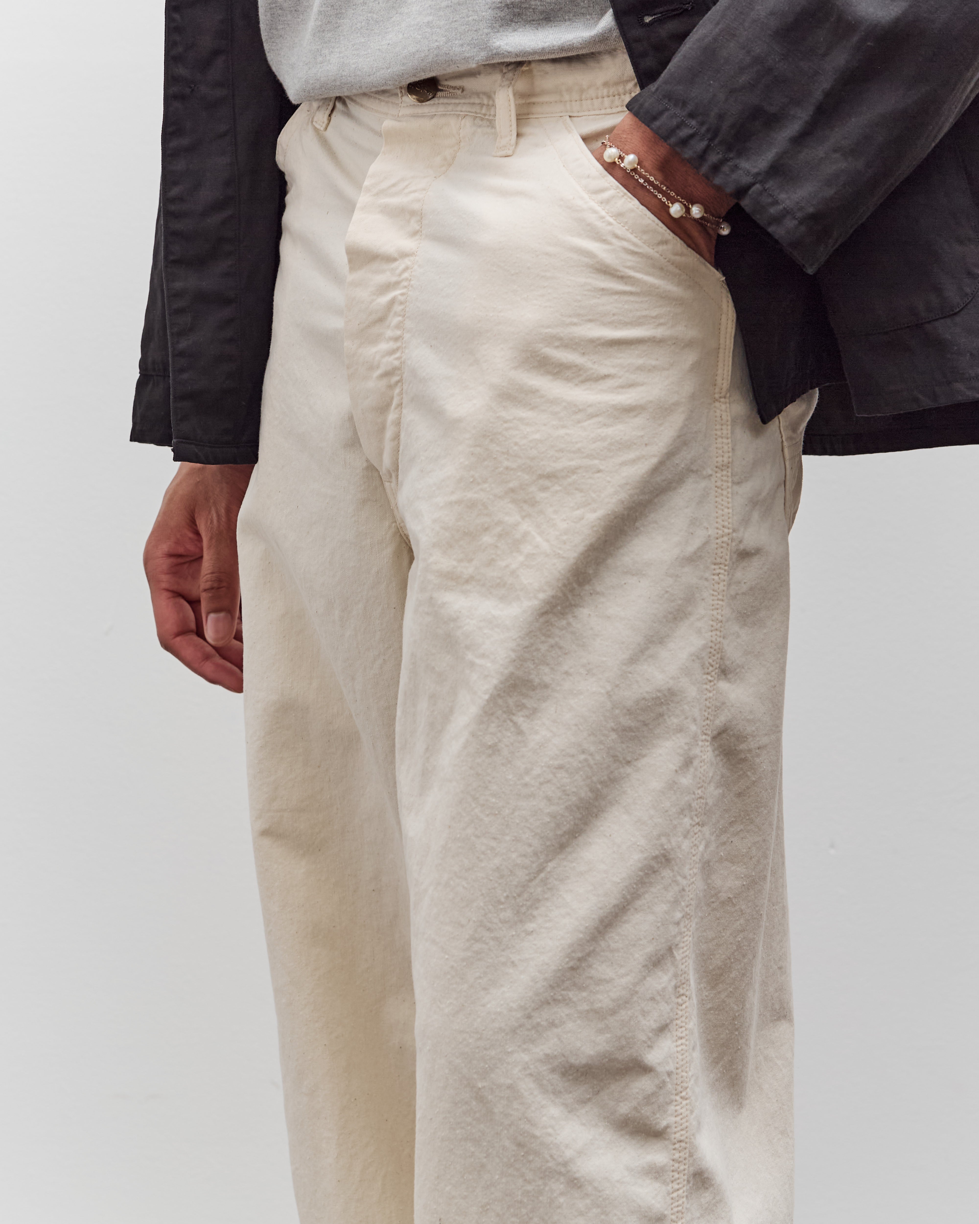 orSlow Wide Fit 30's Painter Pants Unisex, Ecru – Glasswing