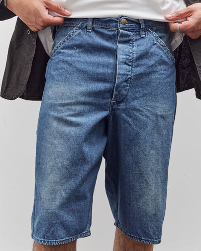 orSlow Wide Fit 30'S Painter Shorts Unisex, Denim Used